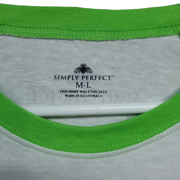 PATRON TEQUILA Organic Cotton JERSEY T SHIRT Med - Large White & Lime Green SOFT - Picture 3 of 9